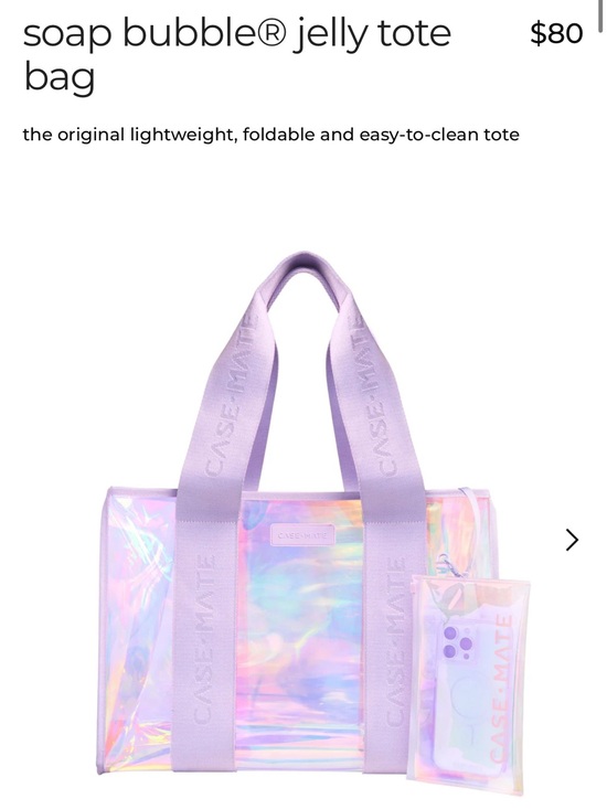 Casetify Handbags - Casetify Lavender Iridescent Soap Bubble Jelly Tote